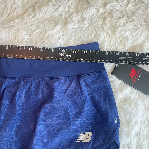 New Balance Womens Impact Running Shorts Large Blue Brief Lined Wicking Stretch - Picture 5 of 12